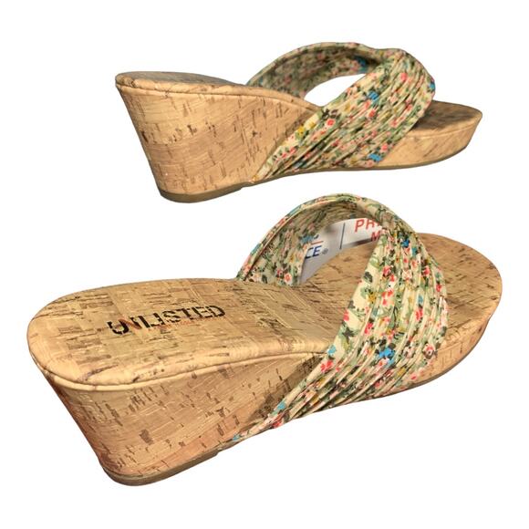 Kenneth Cole Unlisted Adorable Floral Print Wedge Sandals 9.5 - Picture 4 of 6